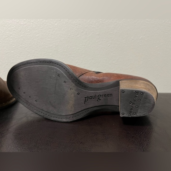 Paul Green Womens 7 UK 9US Booties Stella Stacked Heel Fashion Leather Classic - Picture 8 of 11